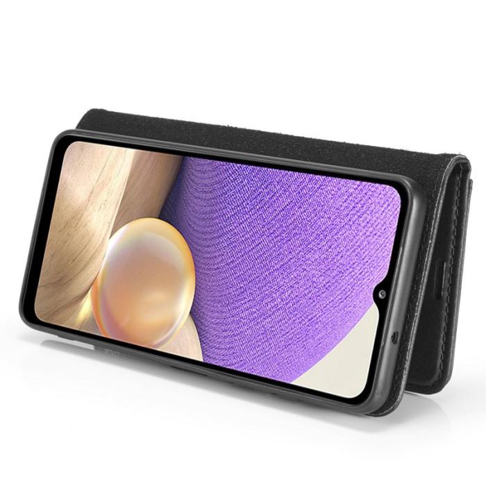 DG.MING - DG.MING Samsung Galaxy A32 5G Plånboksfodral Äkta läder - Svart