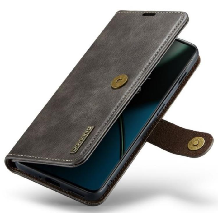 DG.MING - DG.MING OnePlus 11 Plånboksfodral Äkta Läder 2-i-1 - Grå