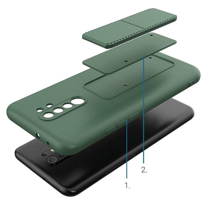 Wozinsky - Wozinsky Xiaomi Redmi 9 Skal Kickstand Silikon - Svart