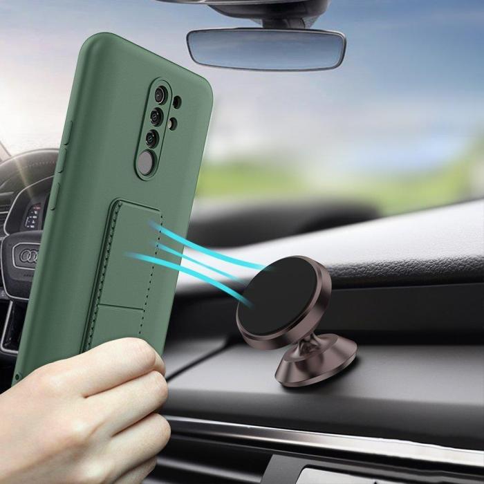 Wozinsky - Wozinsky Xiaomi Redmi 9 Skal Kickstand Silikon - Svart