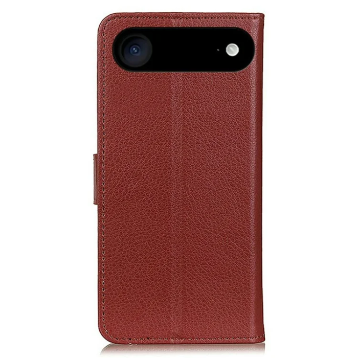 A-One Brand - iPhone 17 Air Plånboksfodral Litchi Texture - Brun