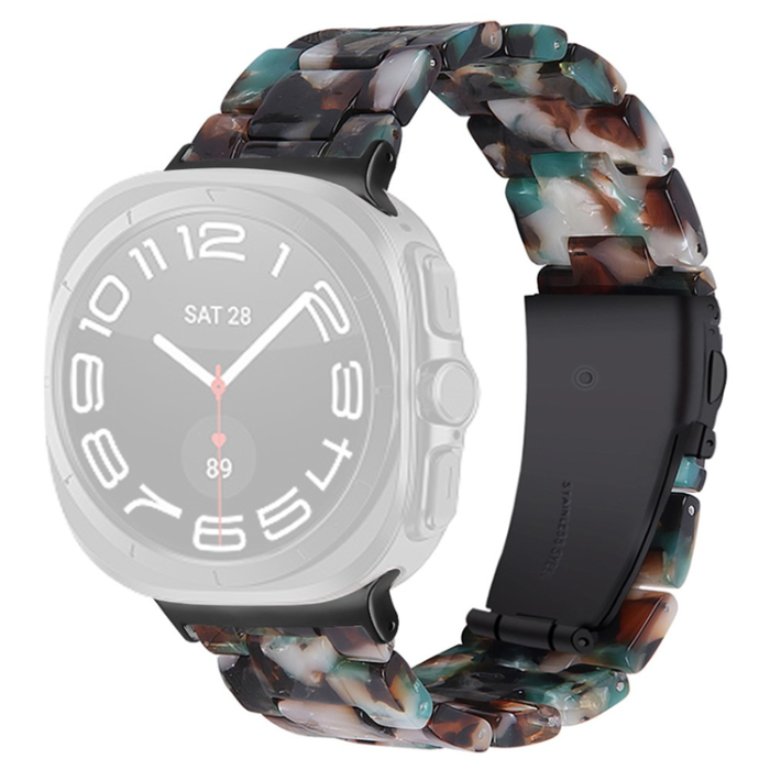 A-One Brand - Galaxy Watch 8/8 Classic (40/44/46mm) Armband Vattentät Acrylic - Blå Flower