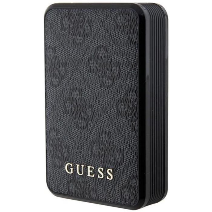 Guess - Guess Powerbank 18W 10000mAh 4G Läder Metal Logo - Svart