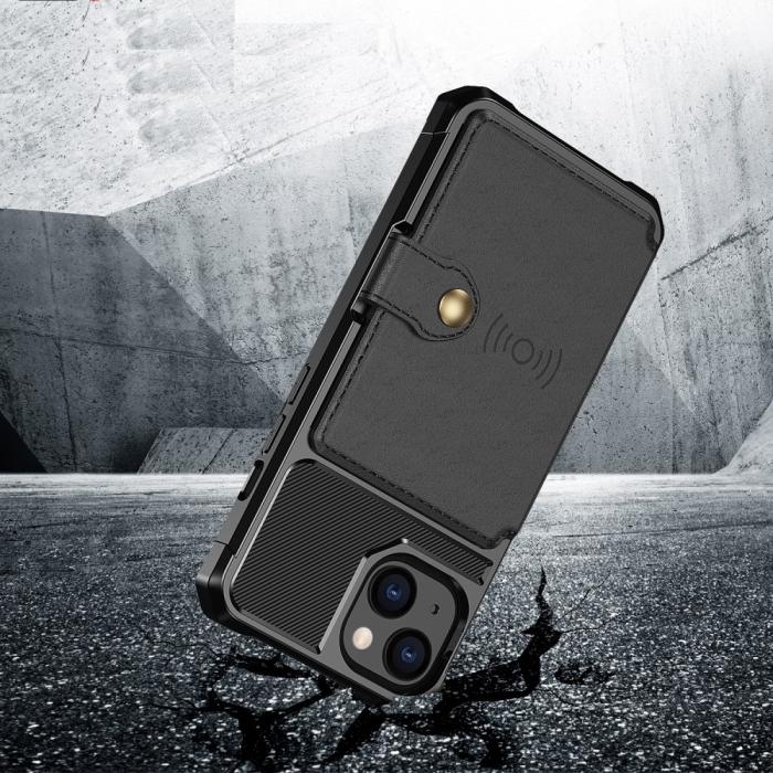 OEM - Magnetisk Mobilskal med kortplatser iPhone 13 Mini - Svart