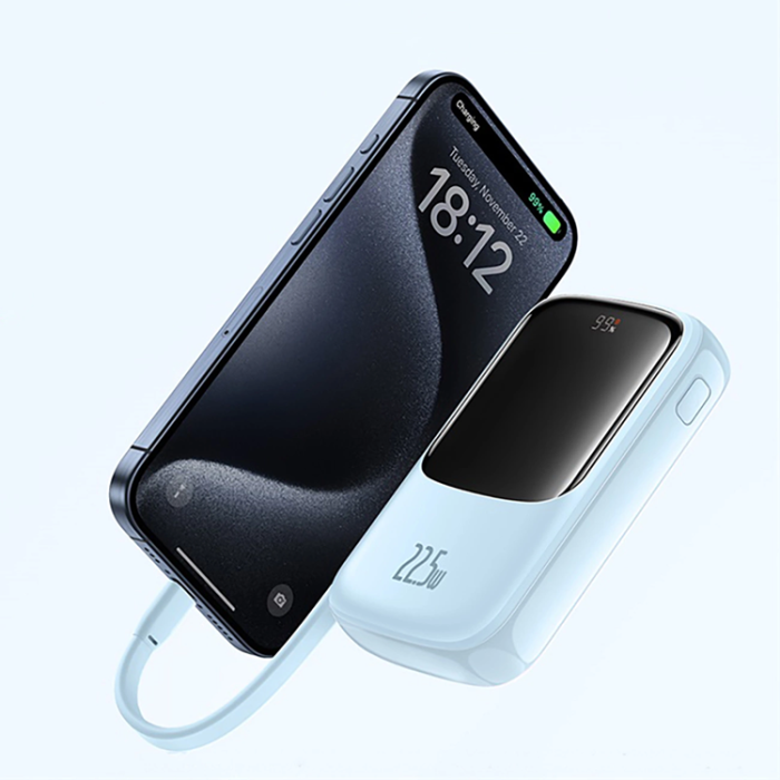 BASEUS - Baseus Powerbank 10000 mAh 22.5W USB-C Qpow Pro Plus - Blå