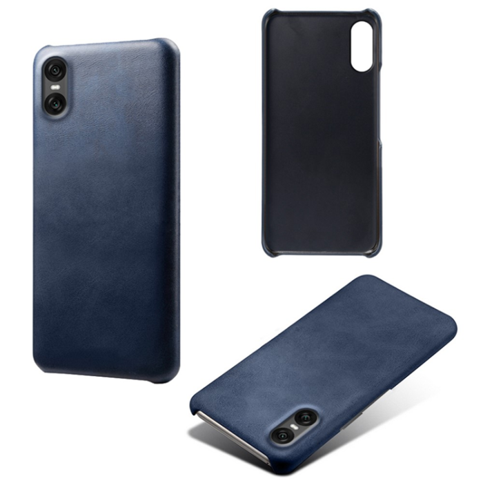 A-One Brand - Sony Xperia 10 VII Mobilskal Calfskin Texture PU-Läder - Blå