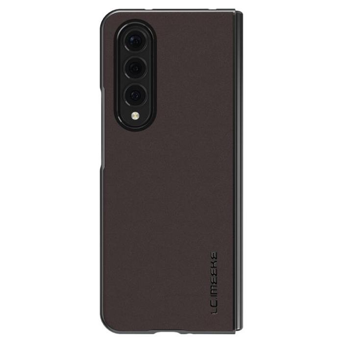 LC.imeeke - LC.IMEEKE Galaxy Z Fold 4 Skal TPU-ram Läder - Brun