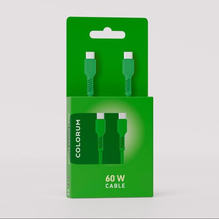 Colorum - Colorum USB-C till USB-C Kabel 1.8m 3A - Grön