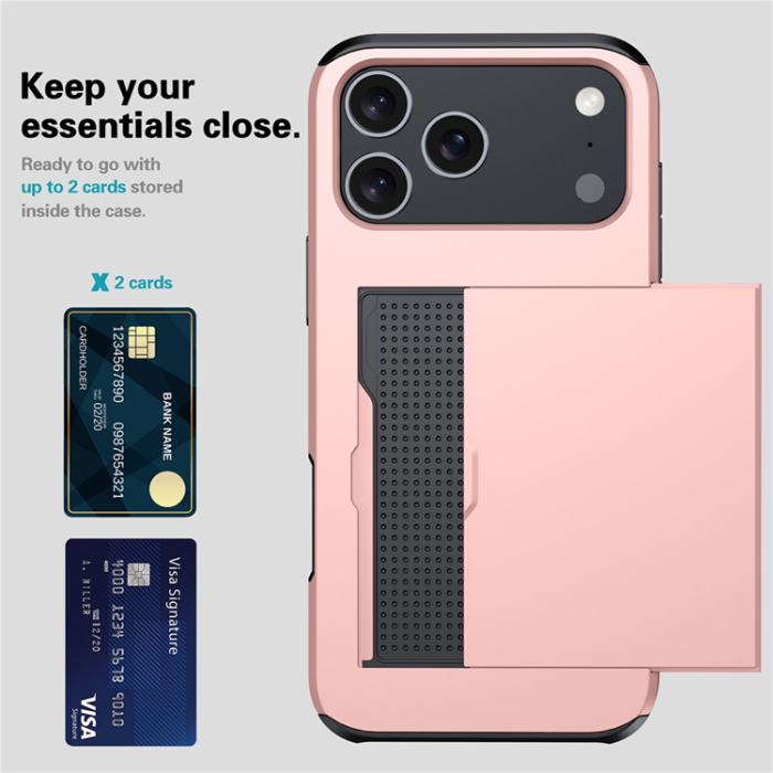 A-One Brand - iPhone 17 Pro Mobilskal korthållare - Svart