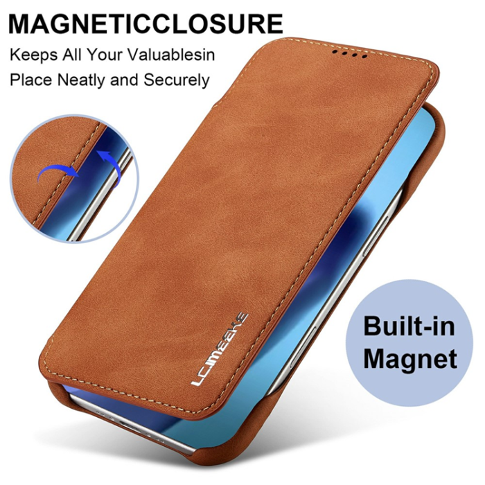 LC.imeeke - LC.IMEEKE iPhone Air Mobilfodral Korthållare Stativ - Brun
