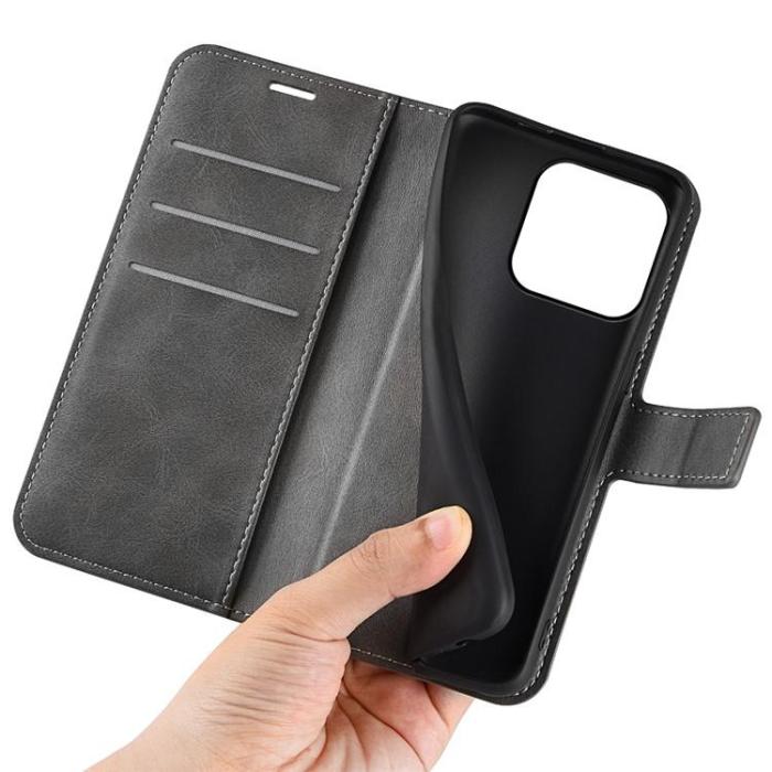 OEM - iPhone 15 Pro Plånboksfodral Calf Flip Folio - Grå