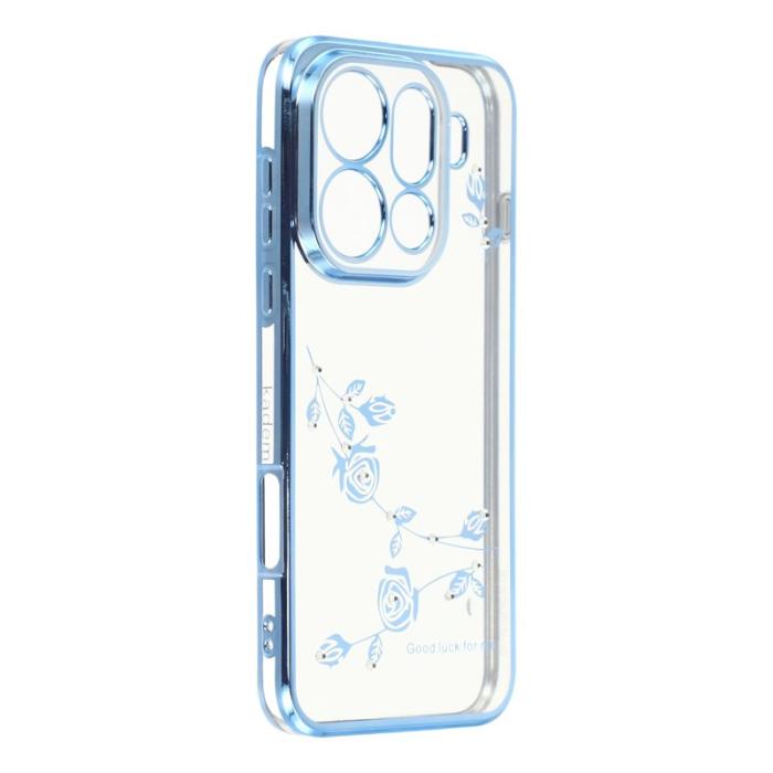 KADEM - KADEM Mobilskal till Oppo Find X9 Pro 5G Plast Blommor Rhinestones - Blå