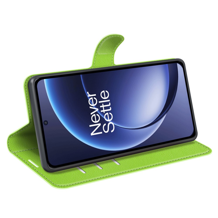 Amorus - AMORUS OnePlus 15 Plånboksfodral Litchi Shockproof - Grön