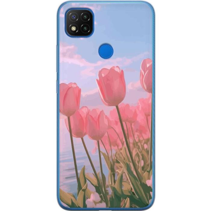 iSecrets - Mobilskal till Xiaomi Redmi 9C med Rosa Tulpaner