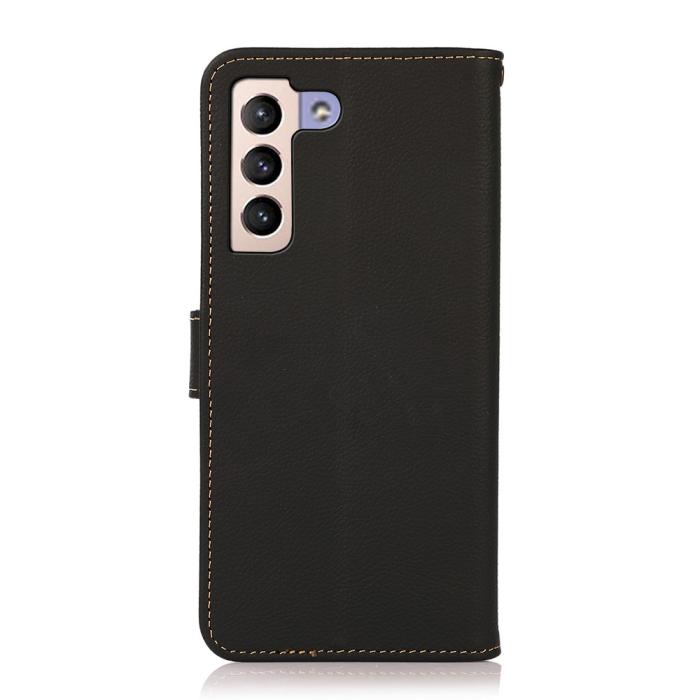 KHAZNEH - KHAZNEH Äkta Läder Fodral Galaxy S22 Plus 5G - Svart