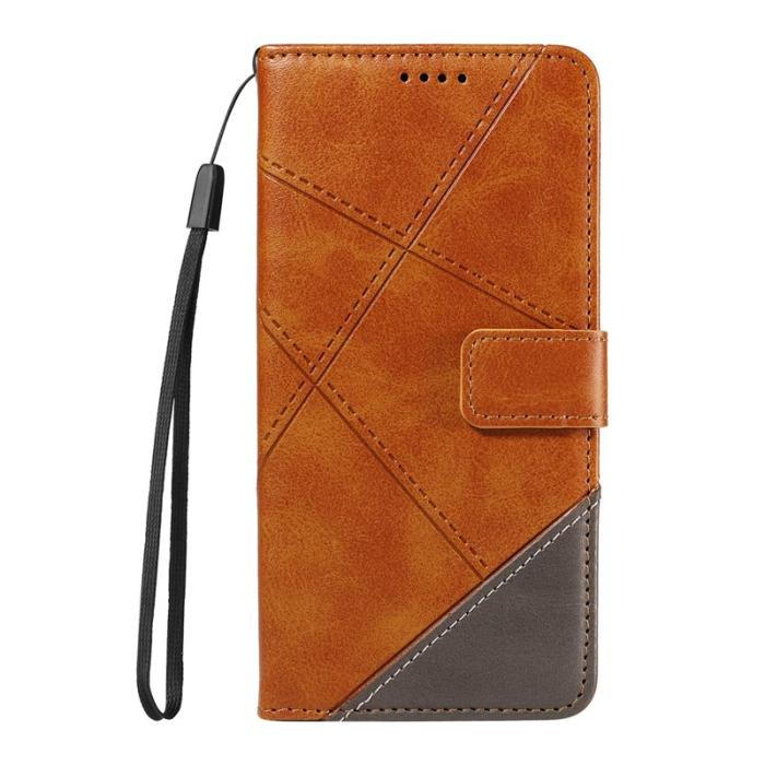 OEM - Samsung Galaxy S26 Ultra Fodral Äkta Läder Geometrisk Design - Brun
