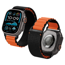 Spigen - Spigen Apple Watch (44/45/46/49mm) Armband WBF1 - Svart/Orange