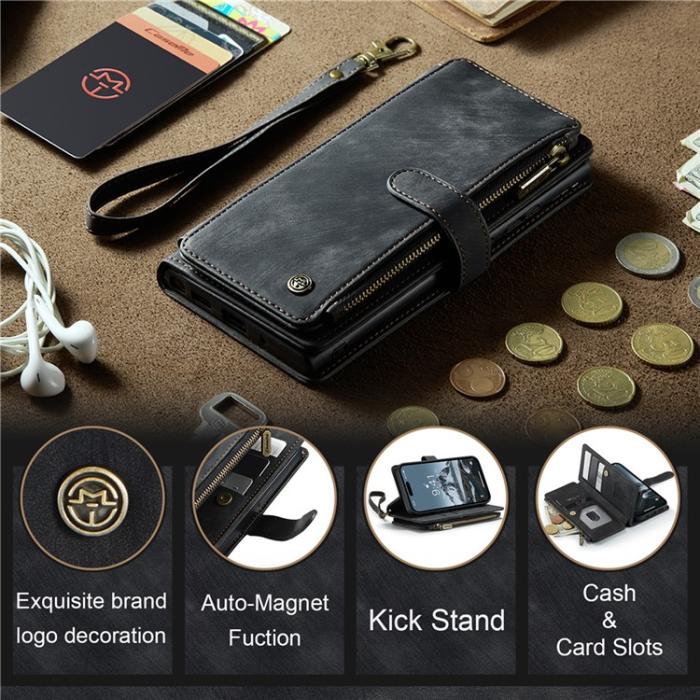 Caseme - CASEME iPhone 15 Pro Max Plånboksfodral C30 Zipper - Svart
