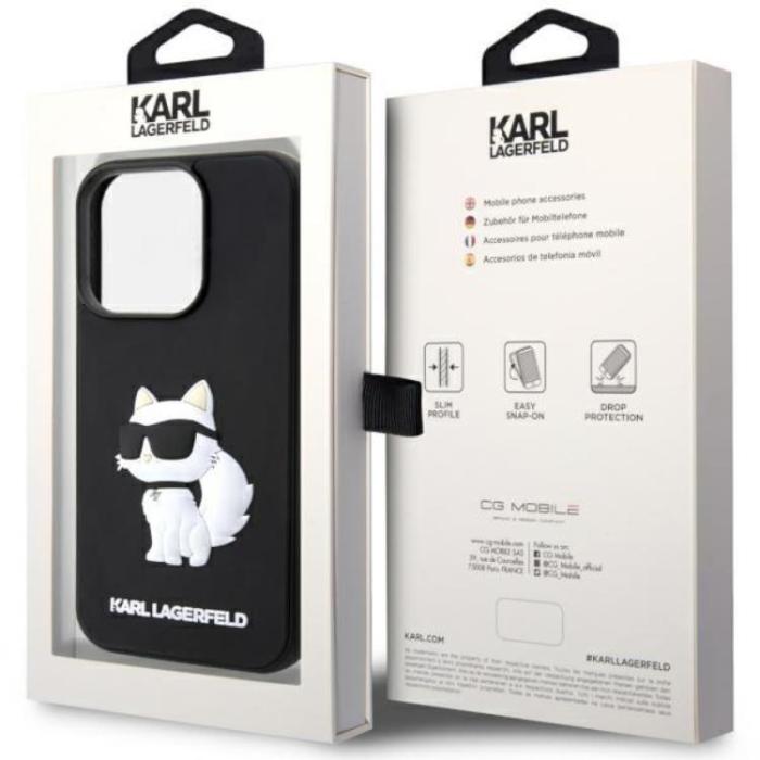 KARL LAGERFELD - Karl Lagerfeld iPhone 14 Pro Max Mobilskal Rubber Choupette 3D