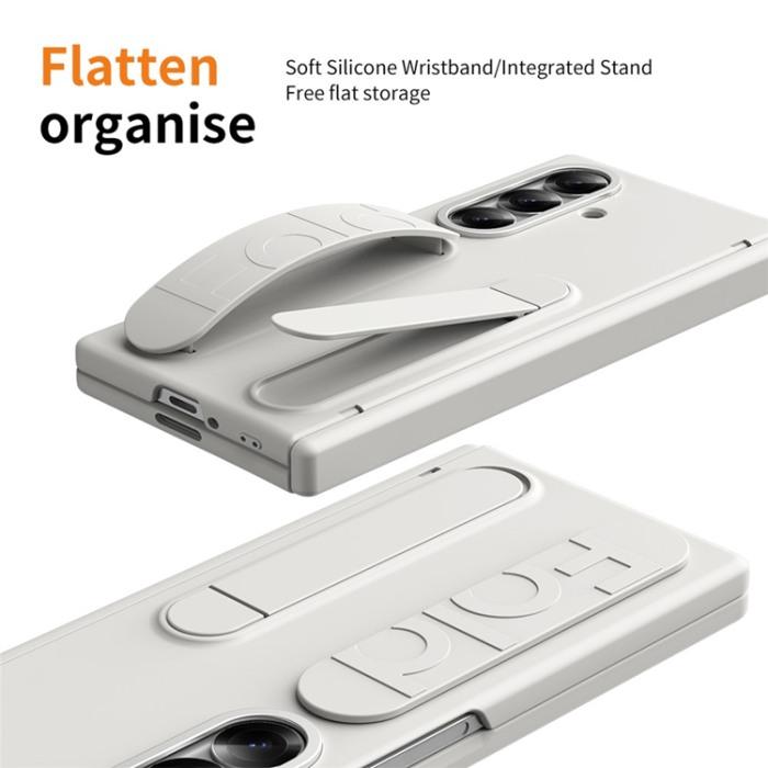A-One Brand - Galaxy Z Fold 7 Mobilskal Kickstand Armband - Vit
