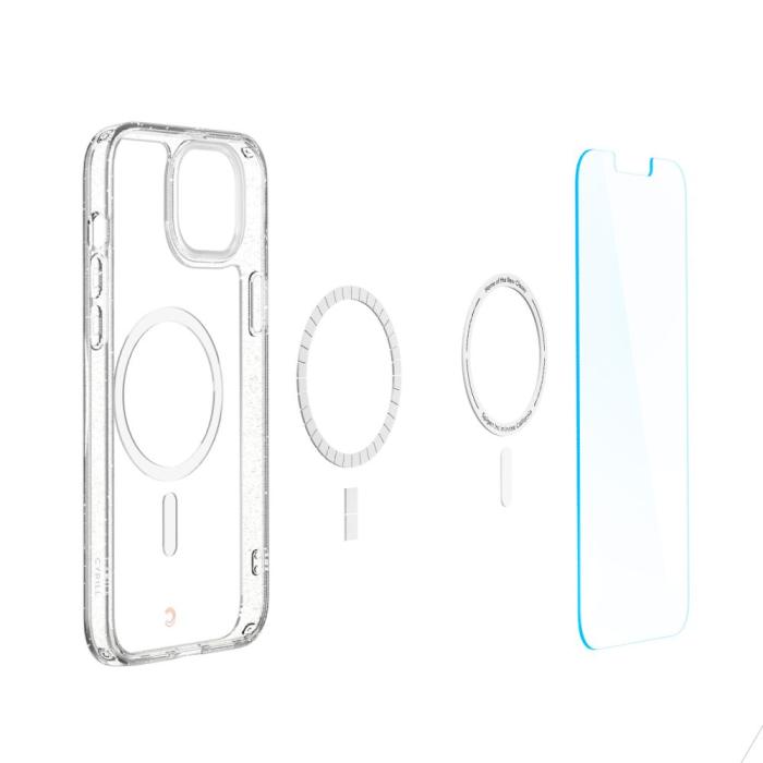 UTGATT1 - Spigen iPhone 14 Skärmskydd i Härdat Glas 2-Pack + Magsafe Skal Cyrill