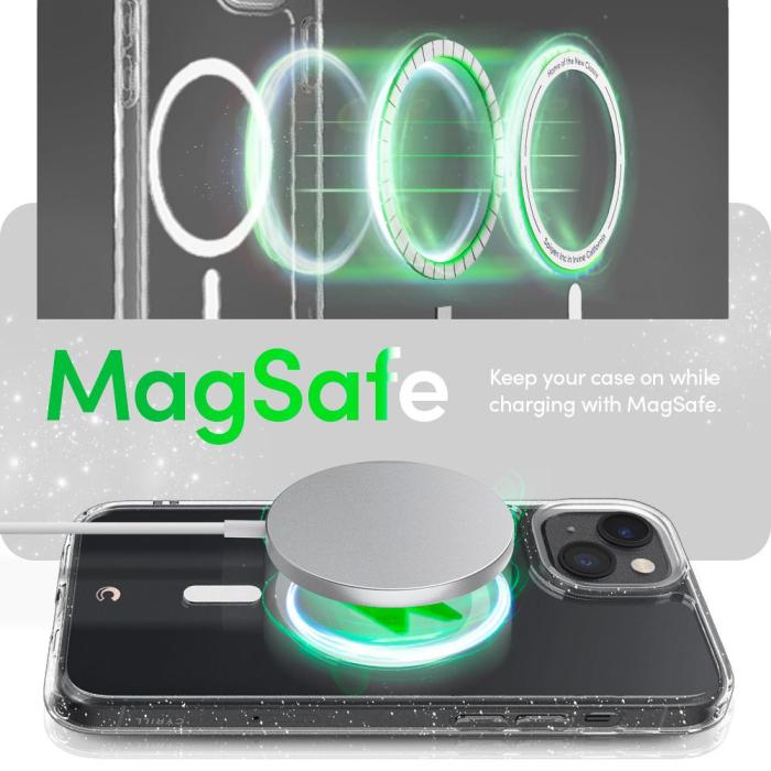 UTGATT1 - Spigen iPhone 14 Skärmskydd i Härdat Glas 2-Pack + Magsafe Skal Cyrill