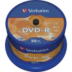 UTGATT5 - Verbatim DVD-R, 16x, 4,7GB/120min, 50-pack spindel, AZO