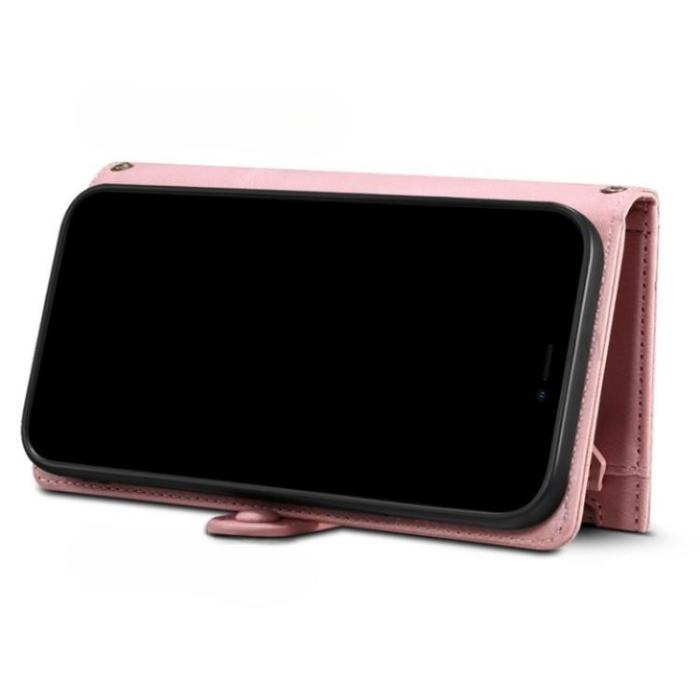ESEBLE - ESEBLE Google Pixel 6a Plånboksfodral Zippered Kickstand - Rosa