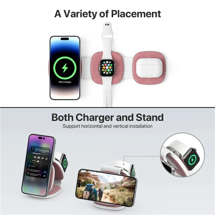 OEM - 3in1 MagSafe Trådlös Laddare iPhone, Apple Watch, Airpods