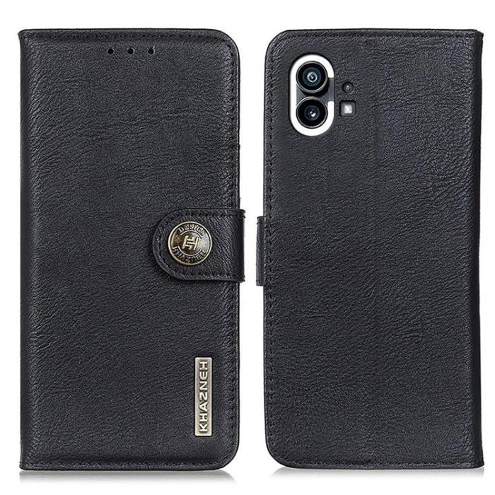 KHAZNEH - KHAZNEH Nothing Phone 1 Plånboksfodral Folio Flip - Svart