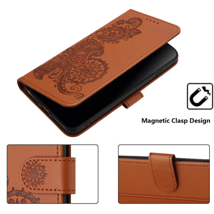 A-One Brand - iPhone 17 Pro Max Plånboksfodral Mandala Flower - Kaffe