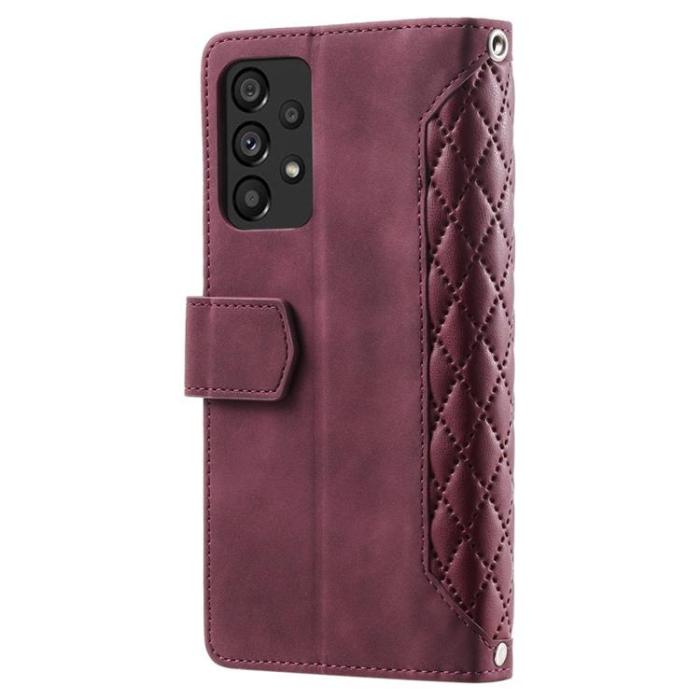 A-One Brand - Galaxy A33 5G Plånboksfodral Rhombus Grid - Vinröd