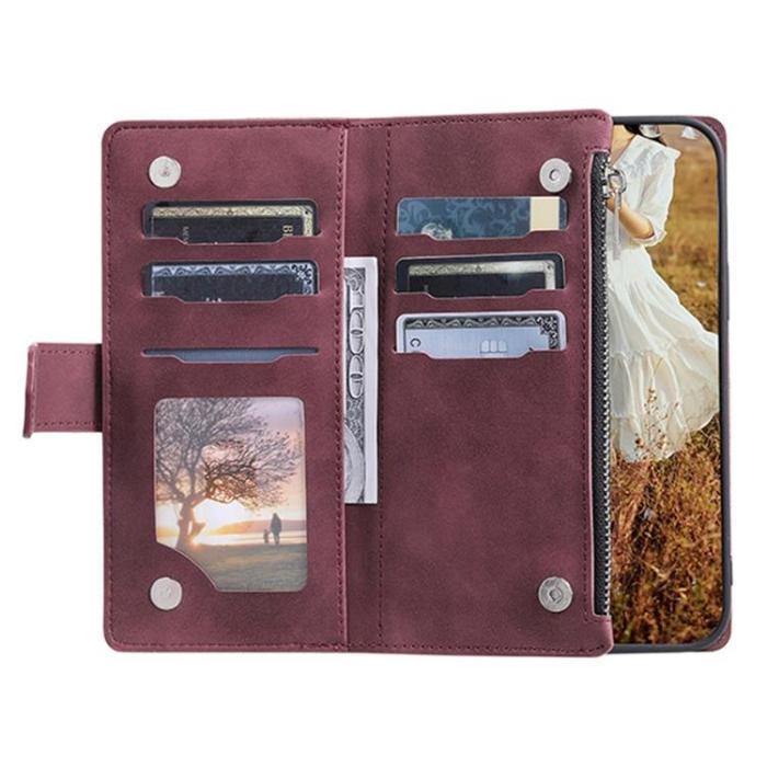 A-One Brand - Galaxy A33 5G Plånboksfodral Rhombus Grid - Vinröd