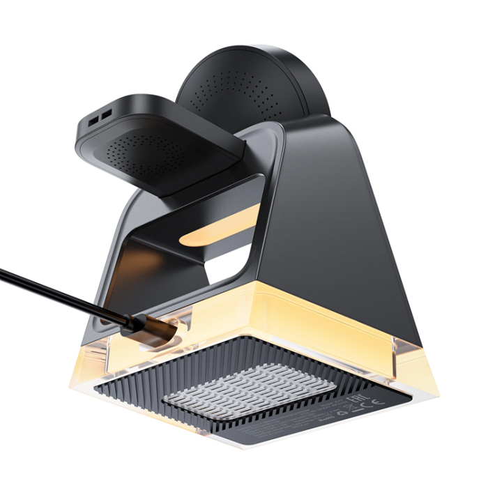 Acefast - Acefast 3-in-1 Trådlös Laddare Magsafe Med Kabel - Svart