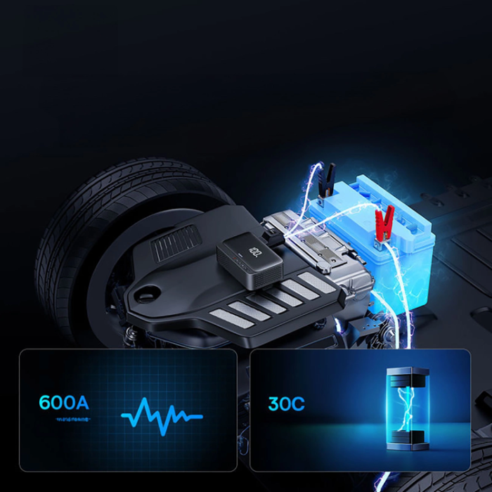 BASEUS - Baseus 4in1 Starthjälp 600A Powerbank 6000mAh Compressor, Flashlight
