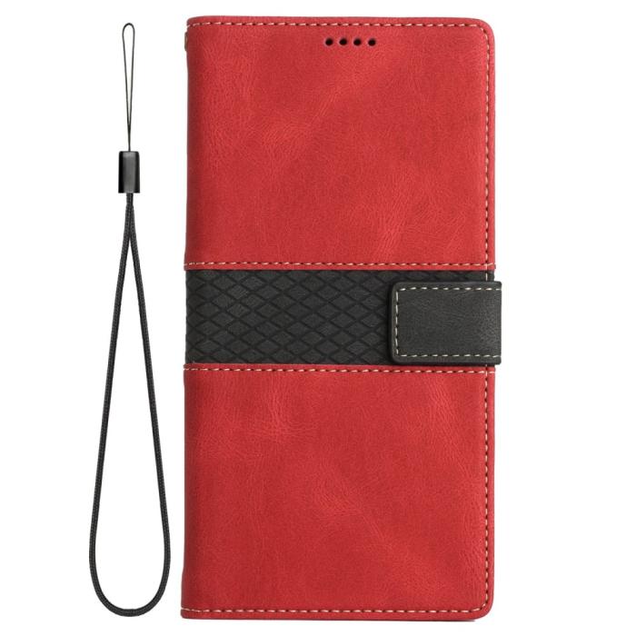 A-One Brand - Splicing Design iPhone 13 Pro Max Plånboksfodral - Röd