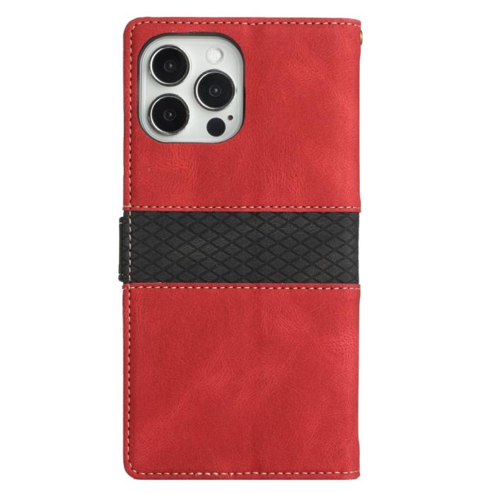A-One Brand - Splicing Design iPhone 13 Pro Max Plånboksfodral - Röd
