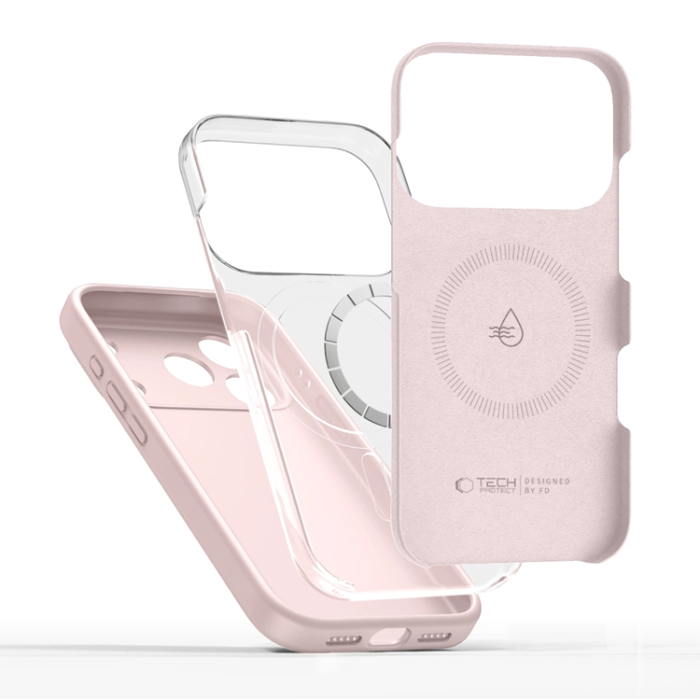Tech-Protect - Tech-Protect iPhone 17 Pro Mobilskal Magsafe Silikon - Pearl Rosa