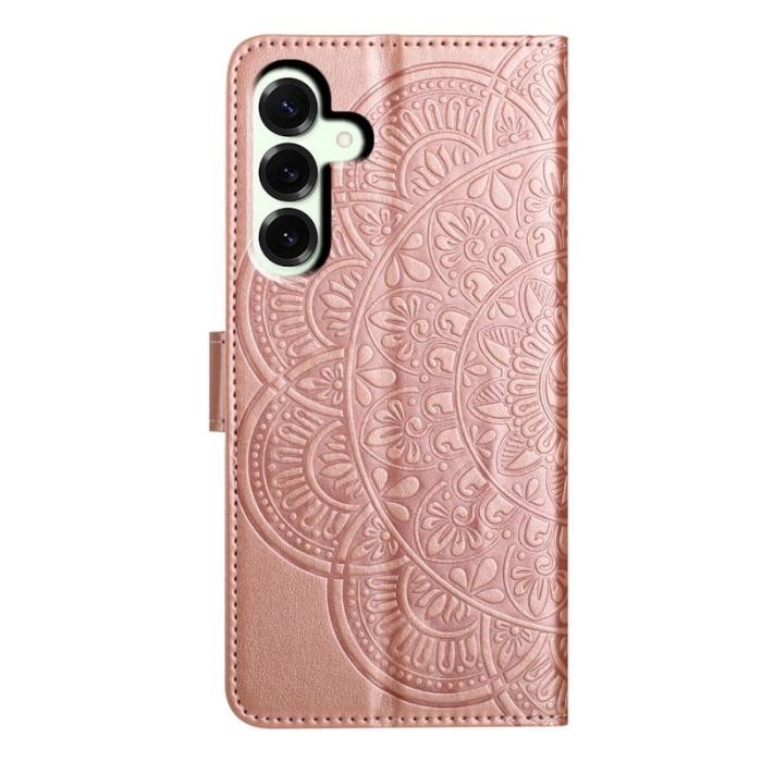 OEM - Samsung Galaxy A37 Plånboksfodral Konstläder Mandala Mönster - Roséguld