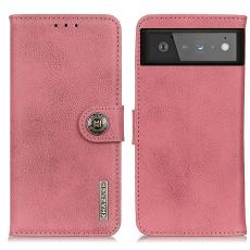 KHAZNEH - KHAZNEH Läder Plånboksfodral Google Pixel 6 - Rosa