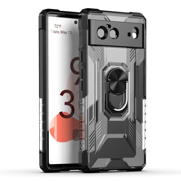 A-One Brand - Kickstand Shockproof Ring Holder Skal Google Pixel 6 - Svart