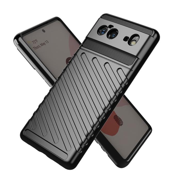 OEM - Thunder Twill Texture Skal Google Pixel 6 - Svart