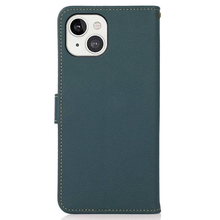 KHAZNEH - Khazneh Äkta Läder Fodral iPhone 13 - Grön