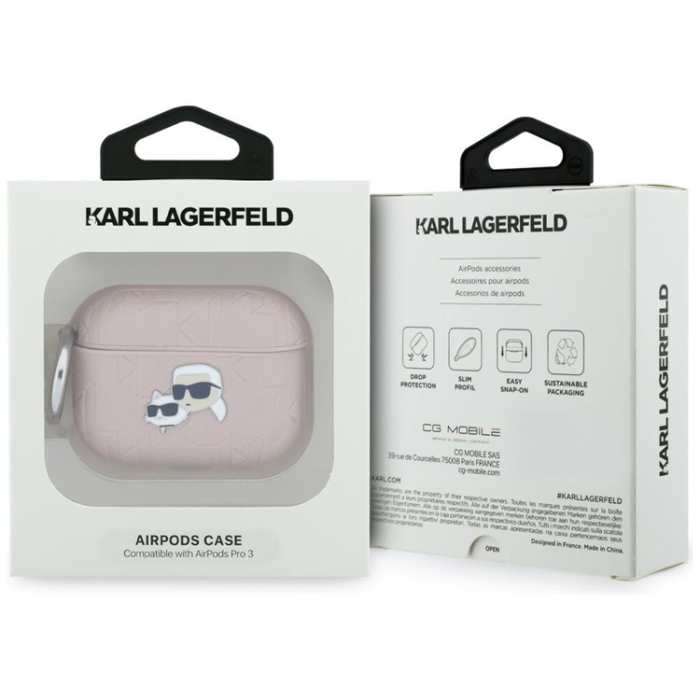 KARL LAGERFELD - Karl Lagerfeld AirPods Pro 3 Skal Monogram Karl & Choupette Head