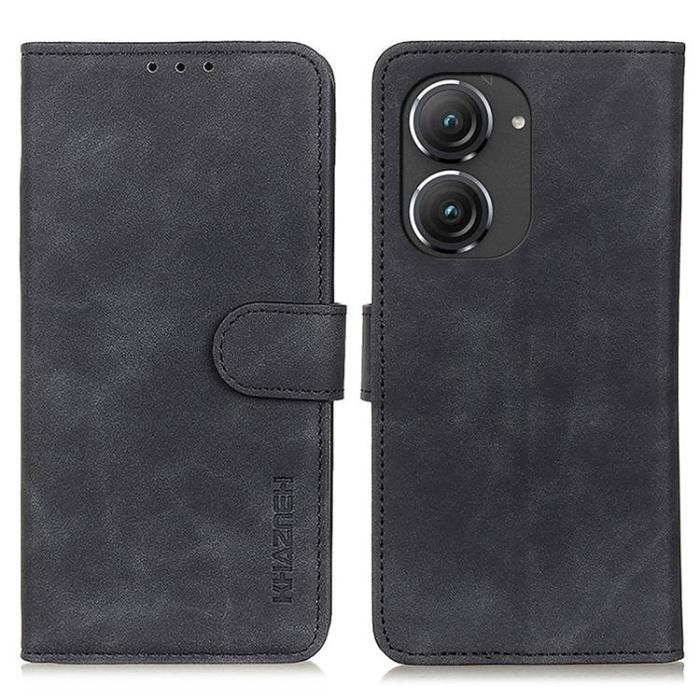 UTGATT1 - KHAZNEH Asus Zenfone 9 Plånboksfodral Retro Flip - Svart