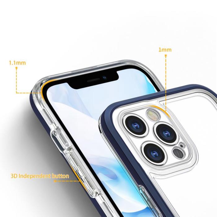 OEM - iPhone 12 Pro Max Skal Clear 3in1 - Blå