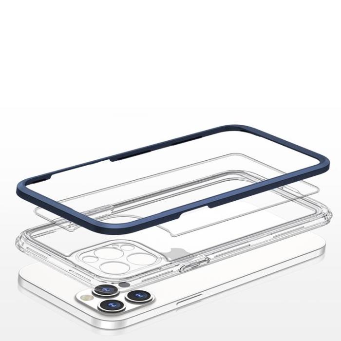 OEM - iPhone 12 Pro Max Skal Clear 3in1 - Blå