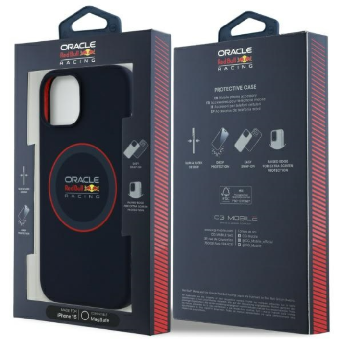 Red Bull - Red Bull iPhone 15 Mobilskal MagSafe Silikon Röd Ring