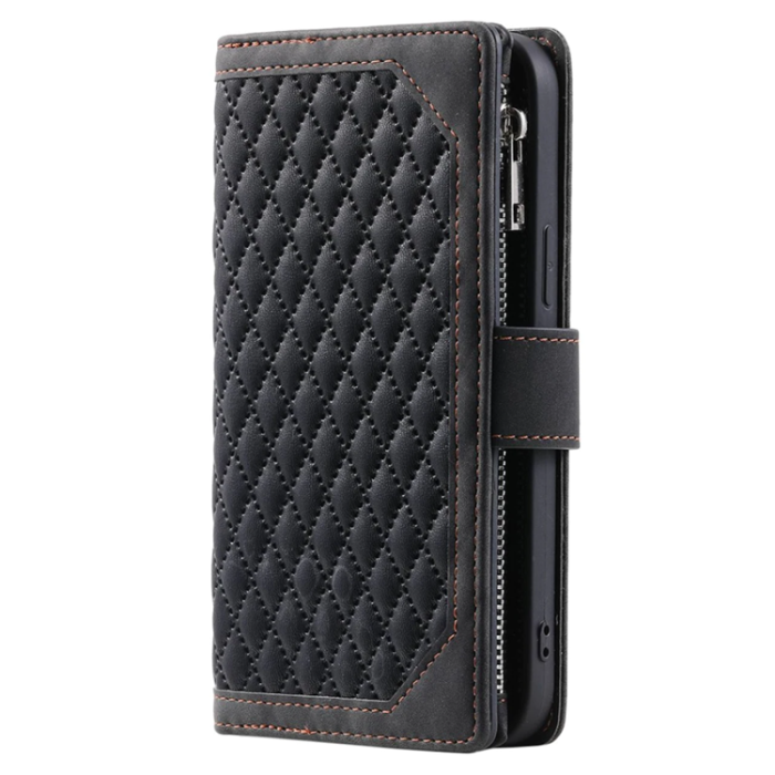 A-One Brand - Galaxy Z Fold 4 Plånboksfodral Rhombus Grid - Svart
