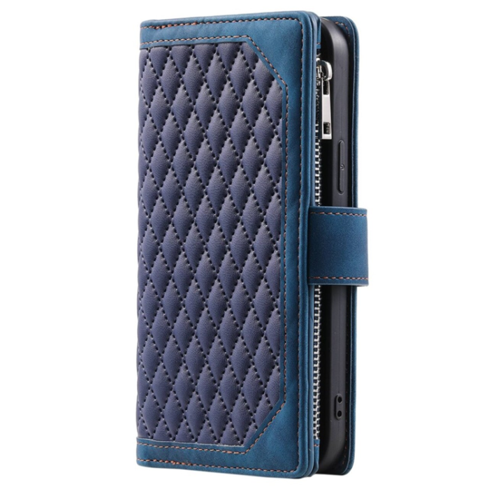 A-One Brand - Galaxy Z Fold 4 Plånboksfodral Rhombus Grid - Blå